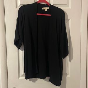 L Michael Kors Black Short Sleeve Sweater Cardigan